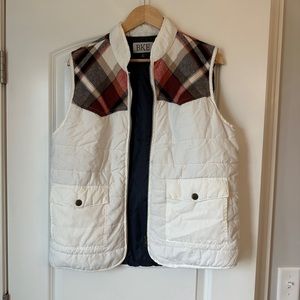 BKE vest with flannel patches